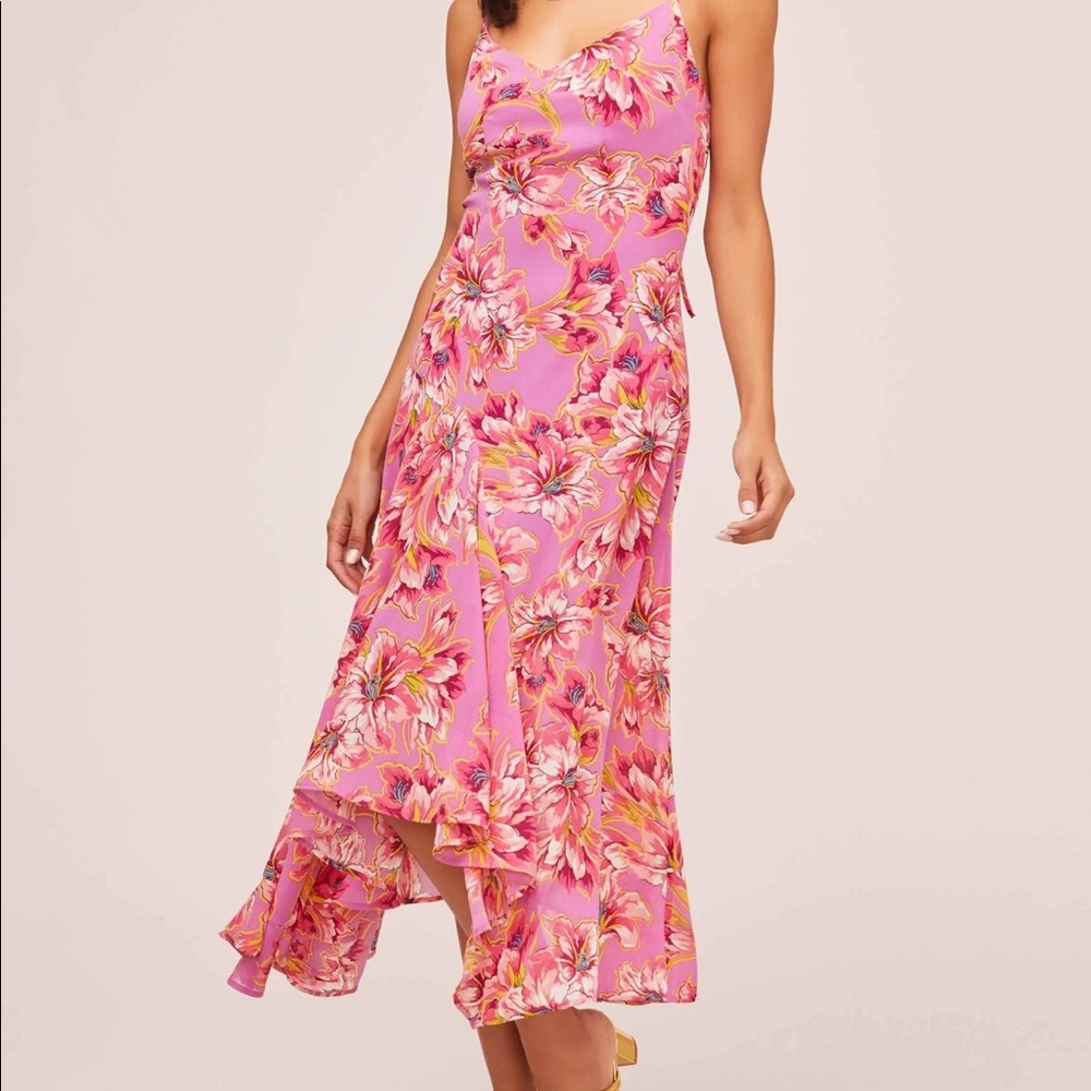 ASTR the Label, pink floral midi dress, size medium